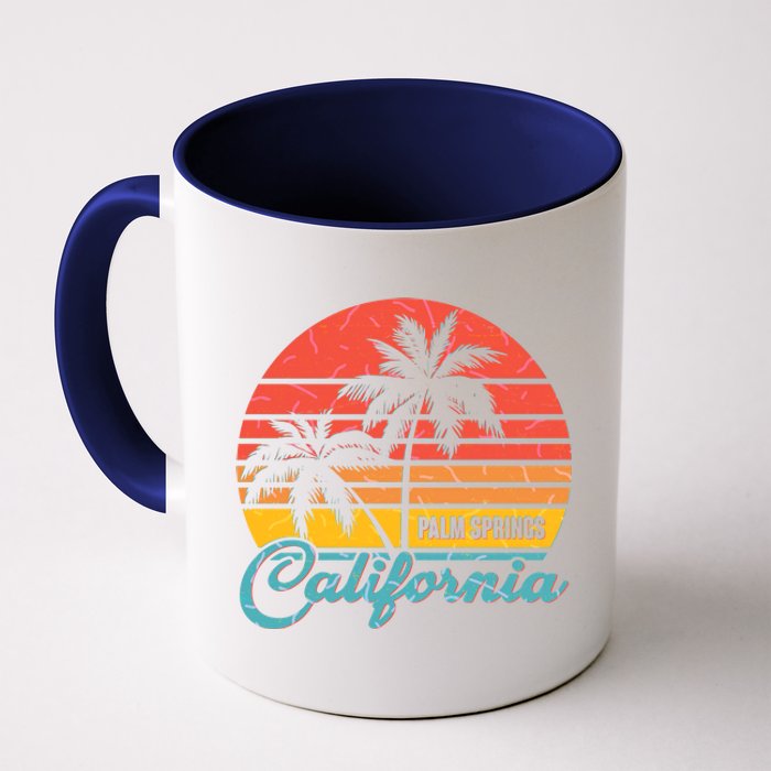 Vintage Sun Palm Trees Palm Springs California Coffee Mug