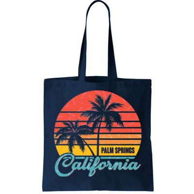 Vintage Sun Palm Trees Palm Springs California Tote Bag