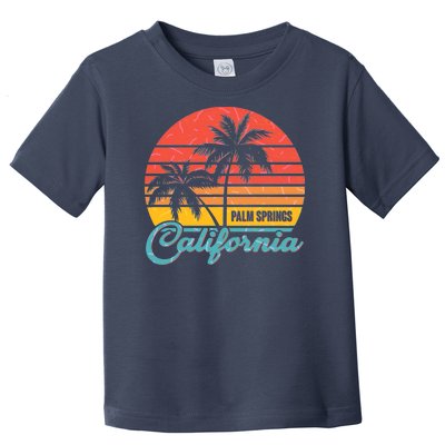 Vintage Sun Palm Trees Palm Springs California Toddler T-Shirt