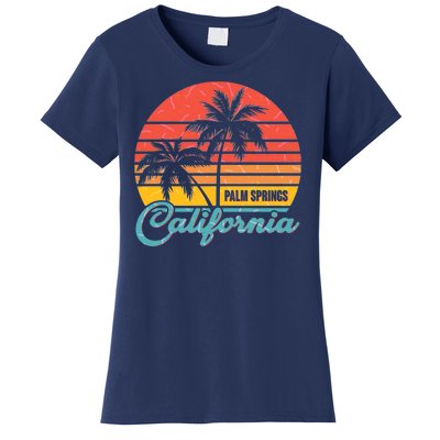 Vintage Sun Palm Trees Palm Springs California Women's T-Shirt