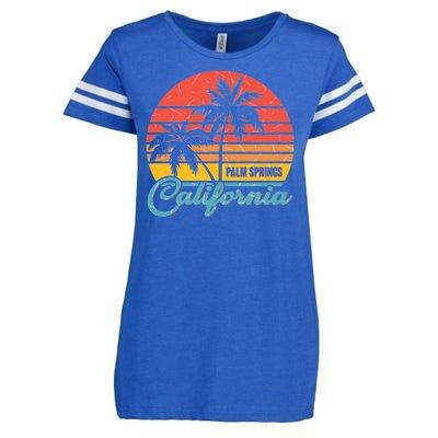 Vintage Sun Palm Trees Palm Springs California Enza Ladies Jersey Football T-Shirt