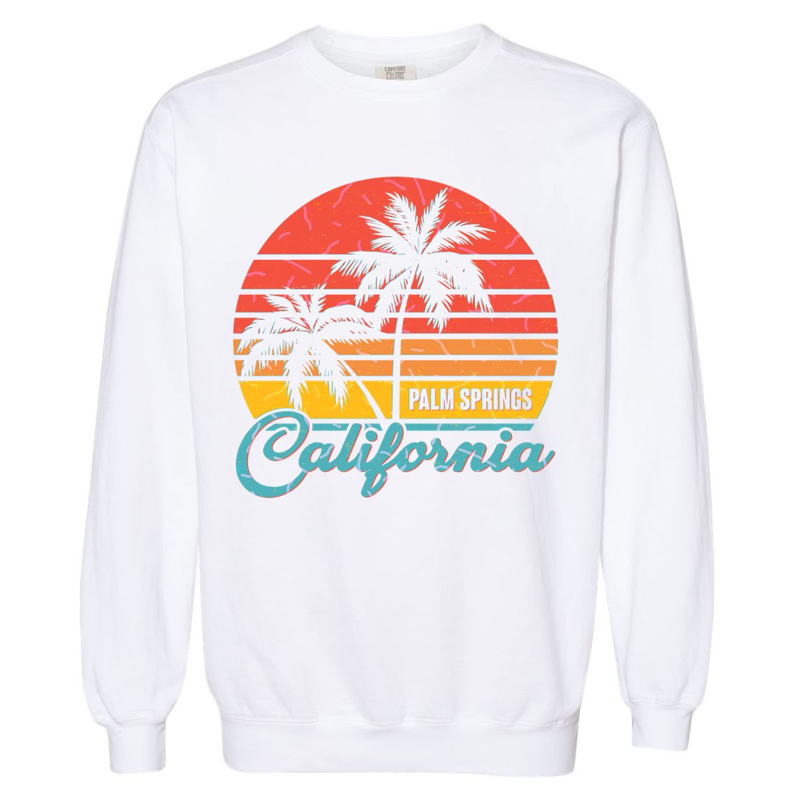 Vintage Sun Palm Trees Palm Springs California Garment-Dyed Sweatshirt