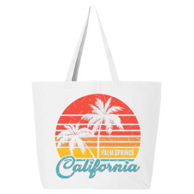 Vintage Sun Palm Trees Palm Springs California 25L Jumbo Tote