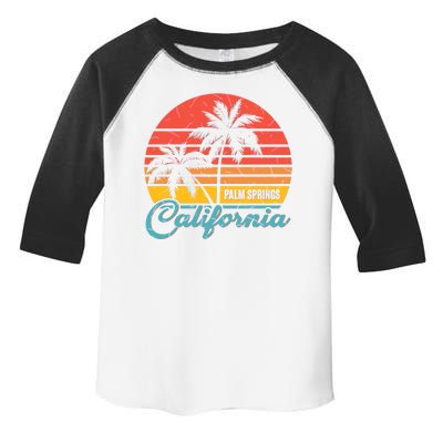 Vintage Sun Palm Trees Palm Springs California Toddler Fine Jersey T-Shirt