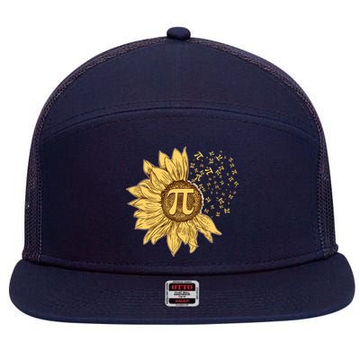 Vintage Sunflower Pi 3.14 7 Panel Mesh Trucker Snapback Hat