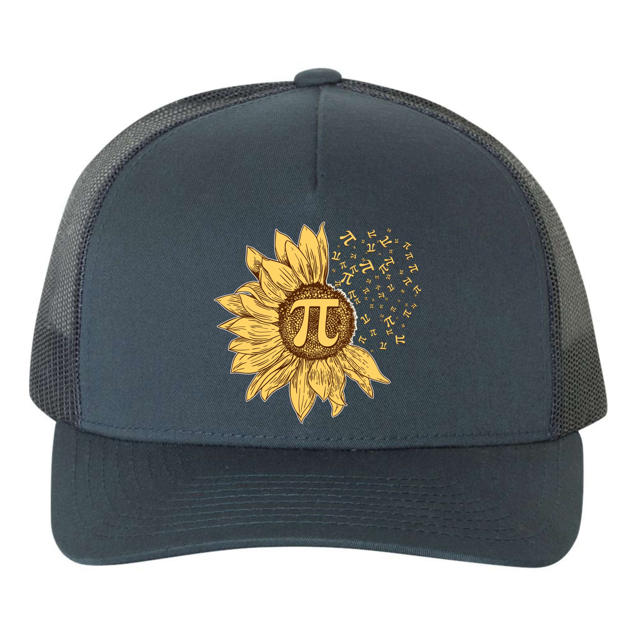 Vintage Sunflower Pi 3.14 Yupoong Adult 5-Panel Trucker Hat