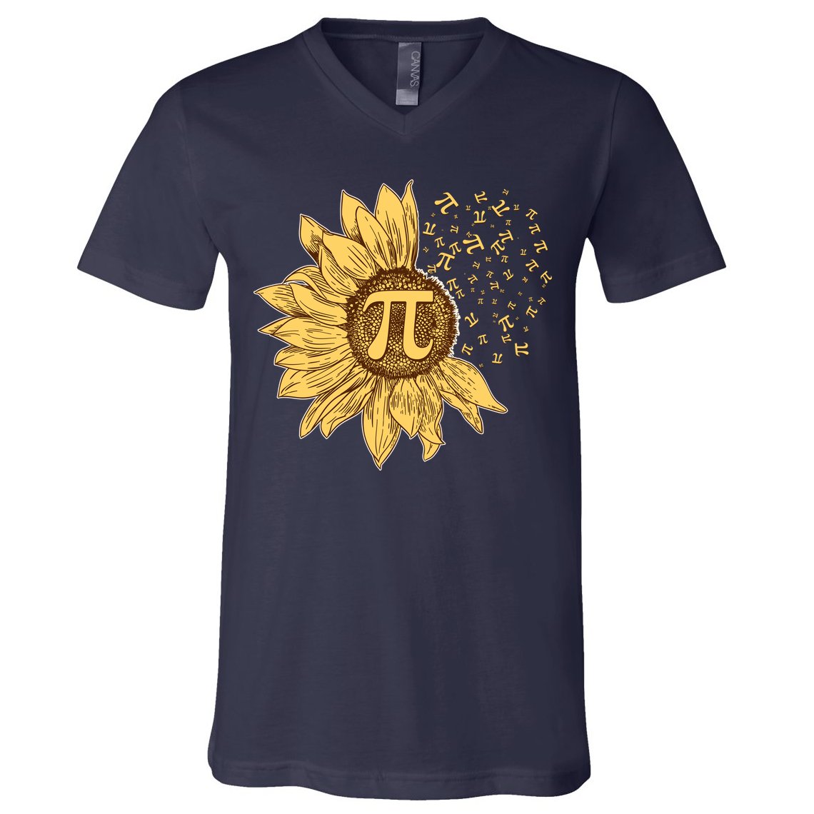 Vintage Sunflower Pi 3.14 V-Neck T-Shirt