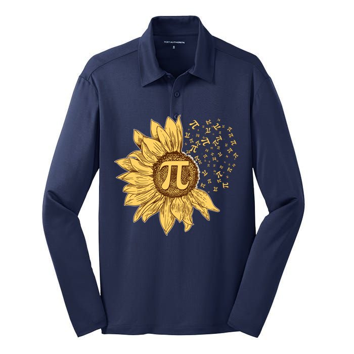 Vintage Sunflower Pi 3.14 Silk Touch Performance Long Sleeve Polo