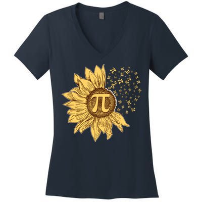 Vintage Sunflower Pi 3.14 Women's V-Neck T-Shirt