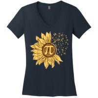Vintage Sunflower Pi 3.14 Women's V-Neck T-Shirt