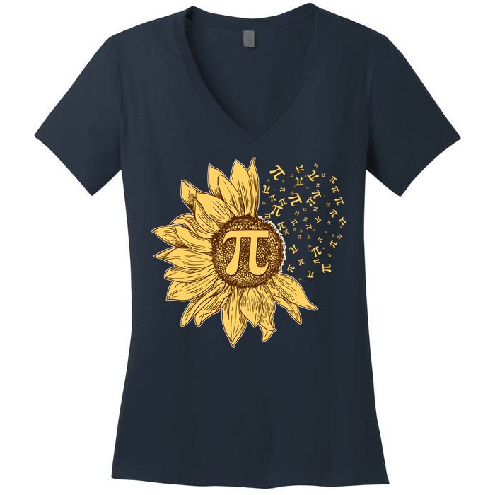 Vintage Sunflower Pi 3.14 Women's V-Neck T-Shirt