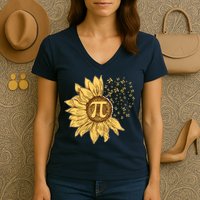 Vintage Sunflower Pi 3.14 Women's V-Neck T-Shirt