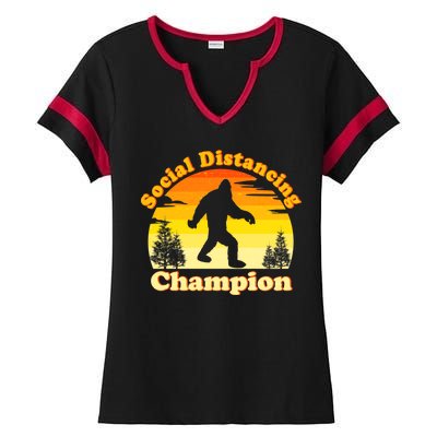 Vintage Sunrise Social Distancing Champion Bigfoot Ladies Halftime Notch Neck Tee