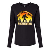 Vintage Sunrise Social Distancing Champion Bigfoot Womens Cotton Relaxed Long Sleeve T-Shirt