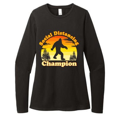 Vintage Sunrise Social Distancing Champion Bigfoot Womens CVC Long Sleeve Shirt