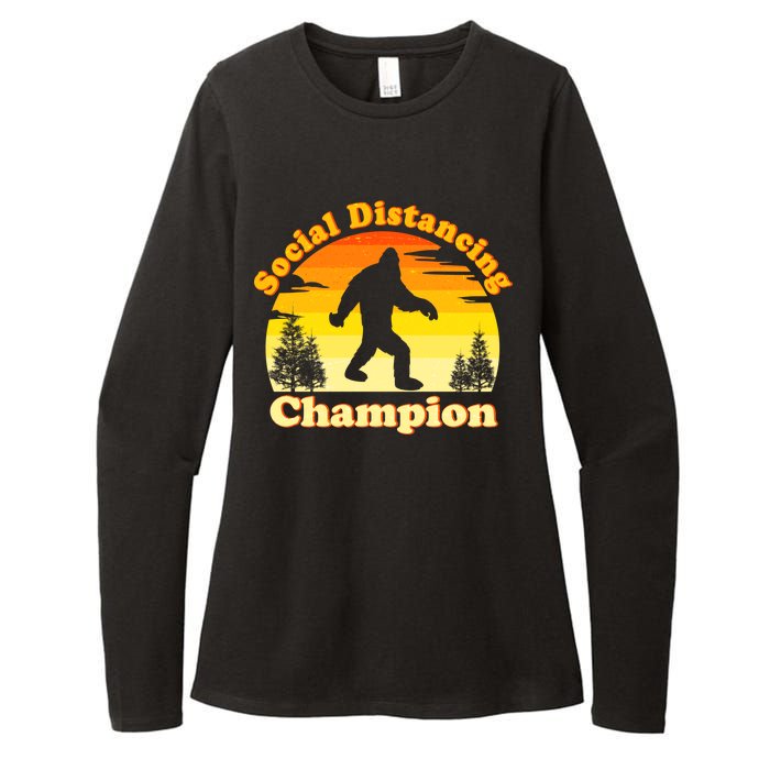 Vintage Sunrise Social Distancing Champion Bigfoot Womens CVC Long Sleeve Shirt