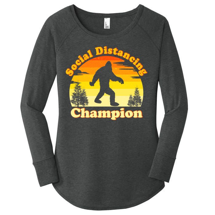 Vintage Sunrise Social Distancing Champion Bigfoot Women's Perfect Tri Tunic Long Sleeve Shirt