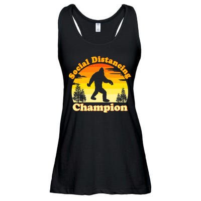 Vintage Sunrise Social Distancing Champion Bigfoot Ladies Essential Flowy Tank