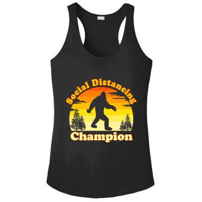 Vintage Sunrise Social Distancing Champion Bigfoot Ladies PosiCharge Competitor Racerback Tank