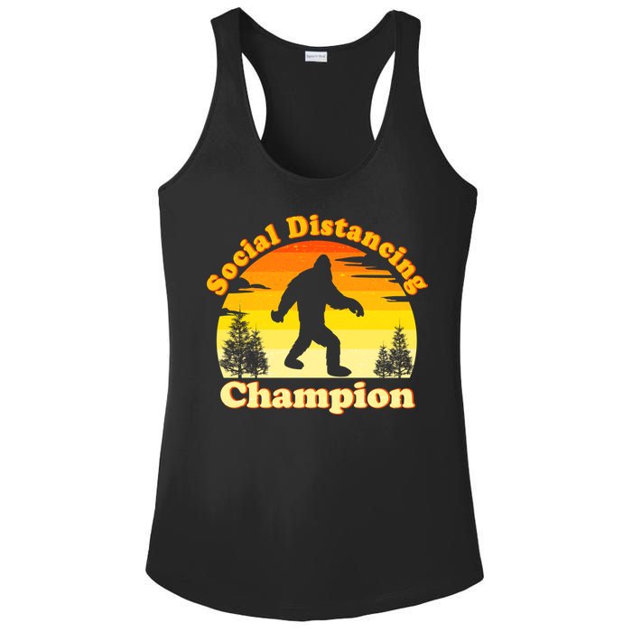 Vintage Sunrise Social Distancing Champion Bigfoot Ladies PosiCharge Competitor Racerback Tank