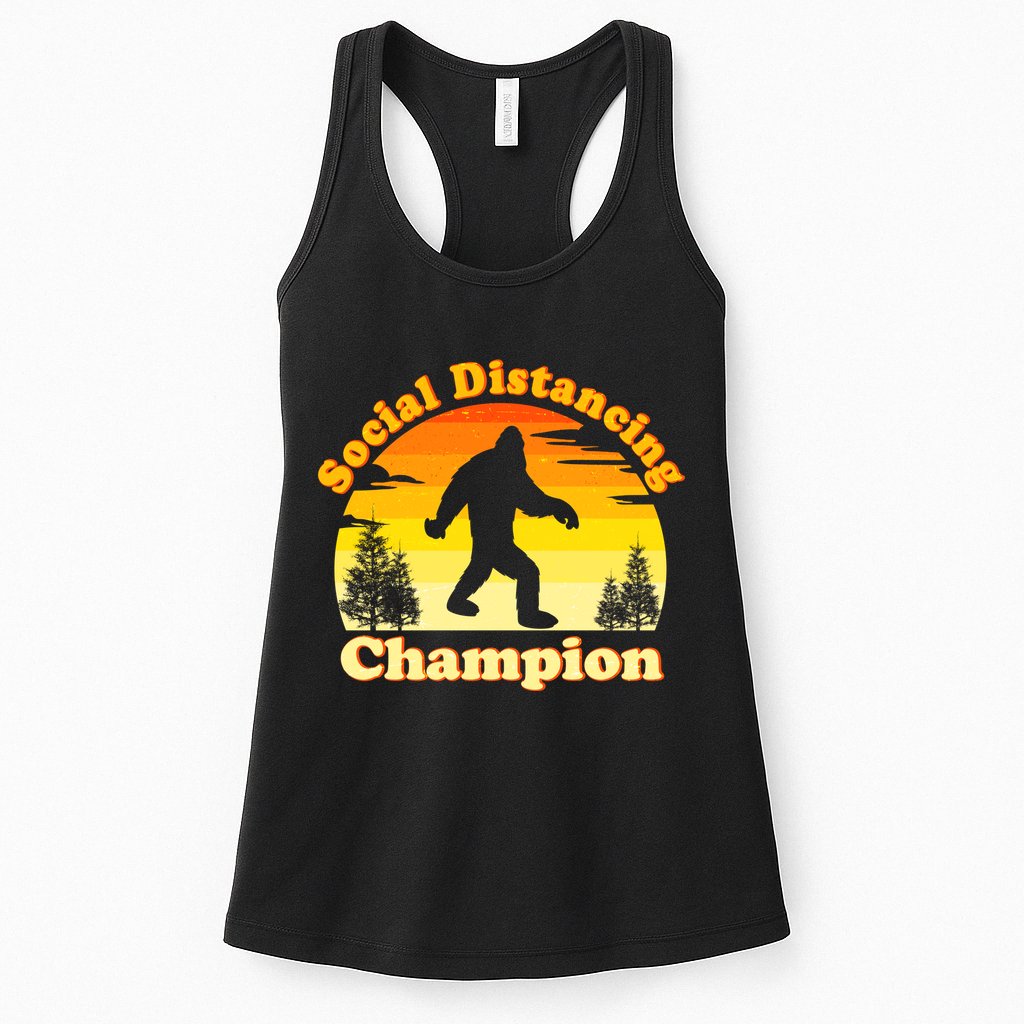 Vintage Sunrise Social Distancing Champion Bigfoot Womens Tank Top