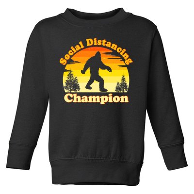 Vintage Sunrise Social Distancing Champion Bigfoot Toddler Sweatshirt