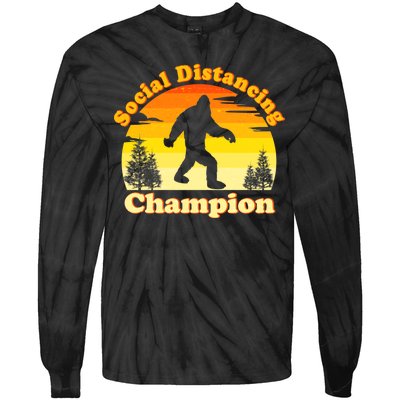 Vintage Sunrise Social Distancing Champion Bigfoot Tie-Dye Long Sleeve Shirt