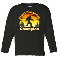 Vintage Sunrise Social Distancing Champion Bigfoot Toddler Long Sleeve Shirt