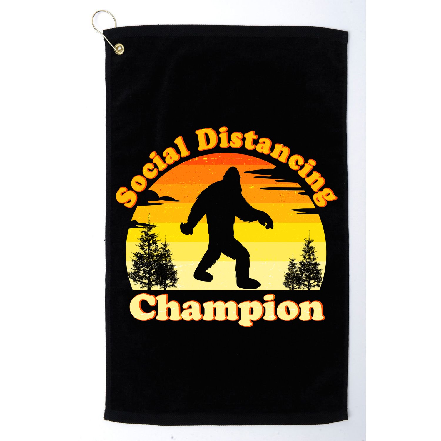 Vintage Sunrise Social Distancing Champion Bigfoot Golf Towel