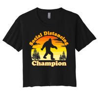 Vintage Sunrise Social Distancing Champion Bigfoot Women's Crop Top Tee