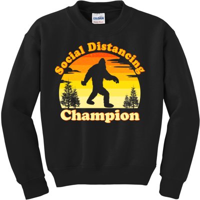 Vintage Sunrise Social Distancing Champion Bigfoot Kids Sweatshirt