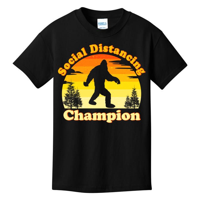 Vintage Sunrise Social Distancing Champion Bigfoot Kids T-Shirt