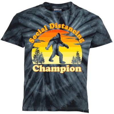 Vintage Sunrise Social Distancing Champion Bigfoot Kids Tie-Dye T-Shirt