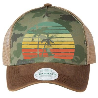 Vintage Sunset Beach   Legacy Tie Dye Trucker Hat