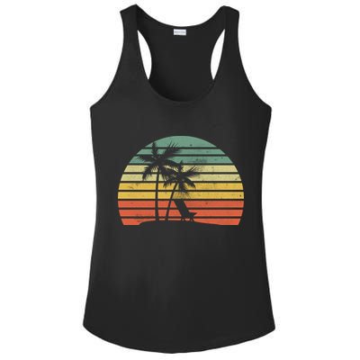 Vintage Sunset Beach   Ladies PosiCharge Competitor Racerback Tank