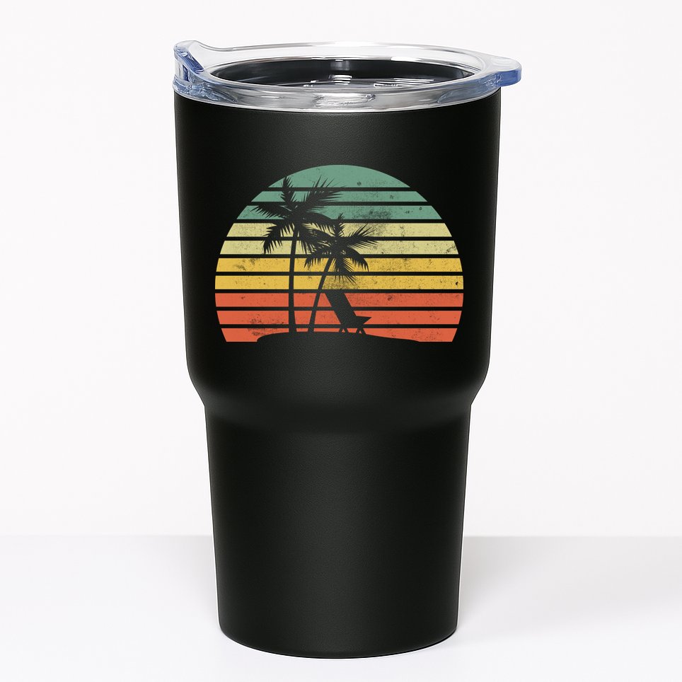 Vintage Sunset Beach   Tumbler