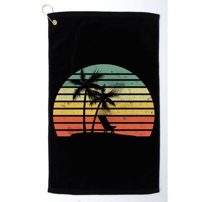 Vintage Sunset Beach   Golf Towel