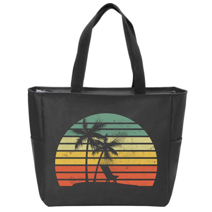 Vintage Sunset Beach   Zip Tote Bag