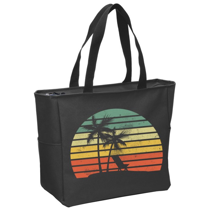 Vintage Sunset Beach   Zip Tote Bag