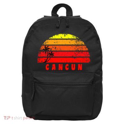 Vintage Sunset Cancun Mexico Palm Tree 16 in Basic Backpack