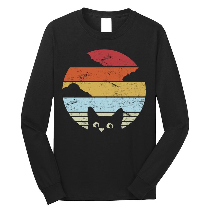 Vintage Sunset Cat Long Sleeve Shirt