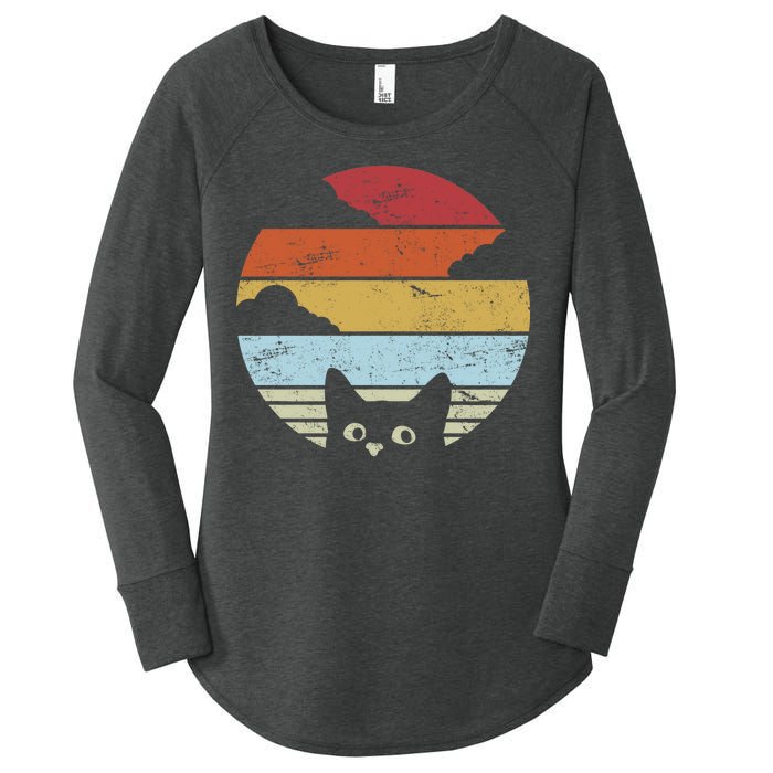 Vintage Sunset Cat Women's Perfect Tri Tunic Long Sleeve Shirt