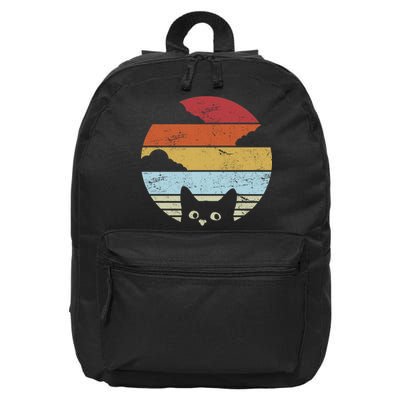 Vintage Sunset Cat 16 in Basic Backpack