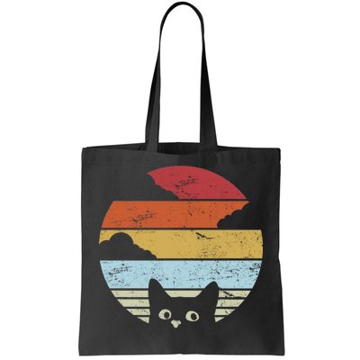 Vintage Sunset Cat Tote Bag