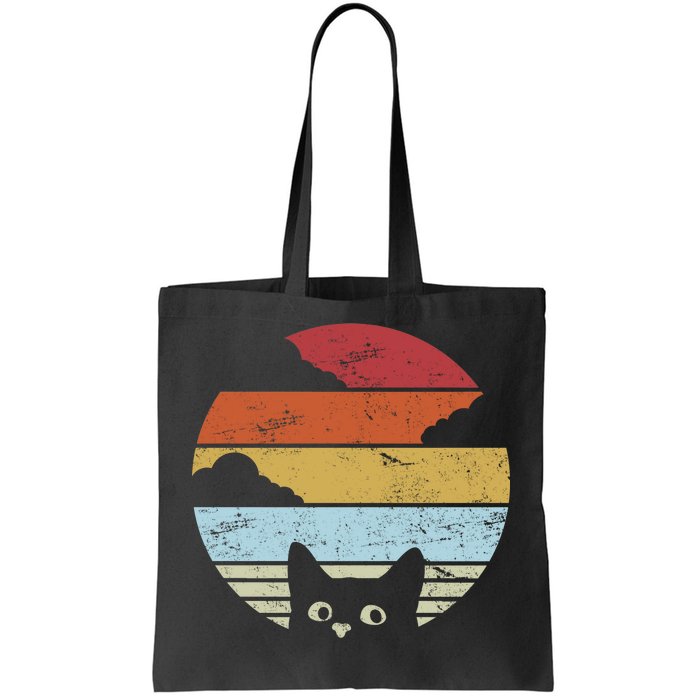 Vintage Sunset Cat Tote Bag