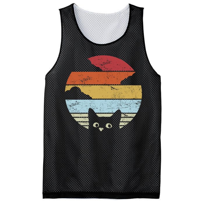 Vintage Sunset Cat Mesh Reversible Basketball Jersey Tank