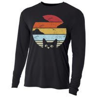 Vintage Sunset Cat Cooling Performance Long Sleeve Crew