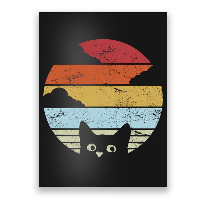 Vintage Sunset Cat Poster
