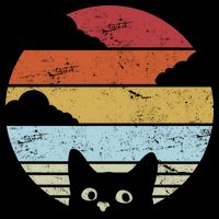 Vintage Sunset Cat Poster