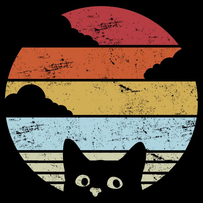 Vintage Sunset Cat Poster